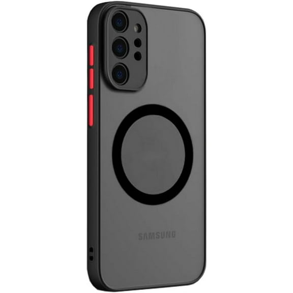 Galaxy Note 10 Plus Case  [Support Magsafe Charger] Wireless Anti-Scratch Shockproof Matte Clear Camera Protection Slim Thin Phone Cover Case for Samsung Galaxy Note 10 Plus 6.8"-Black