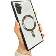Galaxy Note 10 Plus Case [Support Magsafe Charger] Wireless Anti-Scratch Shockproof Plated Clear Full Camera Protection Phone Cover Case for Samsung Galaxy Note 10 Plus-Black