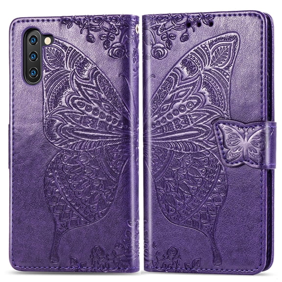 Galaxy Note 10 Plus Case, Galaxy Note 10 Plus Wallet Folio Case Magnetic Closure RFID Blocking Card Slots Kickstand Shockproof Absorption Protection Case for Samsung Galaxy Note 10 Plus,Purple