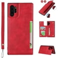 thumbnail image 1 of Galaxy Note 10 Plus Luxury PU Leather Case,Credit Card Holder,Cash Slots,Stand Function Soft TPU Back Wallet Case Flip Wrist Strap Multi-Function Case for Samsung Galaxy Note 10+ 6.8",Red, 1 of 16