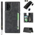 thumbnail image 1 of Galaxy Note 10 Plus Luxury PU Leather Case,Credit Card Holder,Cash Slots,Stand Function Soft TPU Back Wallet Case Flip Wrist Strap Multi-Function Case for Samsung Galaxy Note 10+ 6.8",Black, 1 of 8