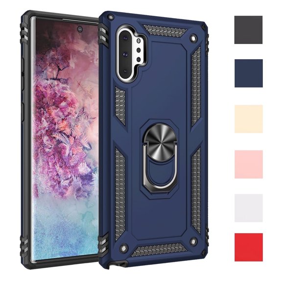 Galaxy Note 10+ Plus / Note 10 Plus 5G Case (6.8") with Ring Holder, Shockproof Slim Shell Compatible with Magnetic Car Mount Kickstand Cover for Samsung Galaxy Note 10 Plus 5G, Blue