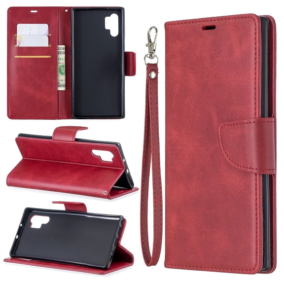 Galaxy Note 10 Plus/ Note10+ 5G Case Wallet, Allytech Folio Slim PU Leather Stand Shockproof Protective Cards Cash Pouch Wallet Cover for Samsung Galaxy Note 10 Plus/ Note10 Plus 5G, Red