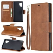 Galaxy Note 10 Plus/ Note10+ 5G Case Wallet, Allytech Folio Slim PU Leather Stand Shockproof Protective Cards Cash Pouch Wallet Cover for Samsung Galaxy Note 10 Plus/ Note10 Plus 5G, Brown