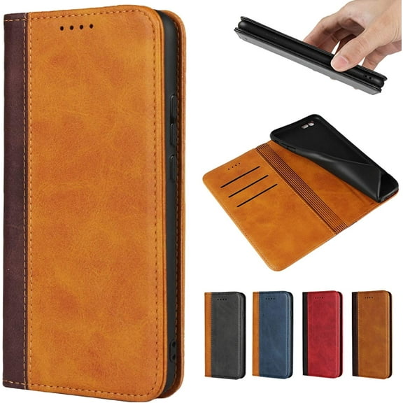 Galaxy Note 10 Pro Wallet Case,Premium PU Leather Flip Folio Case with Card Slot,Kickstand Holder Magnetic Closure [TPU Shockproof Interior Case] for Samsung Galaxy Note 10+/Pro/5G,Khaki+Brown