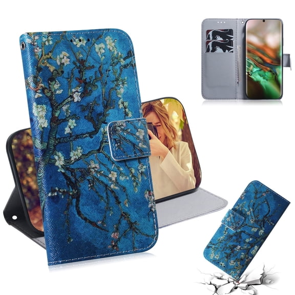 Galaxy Note 10 Wallet Case, Allytech PU Leather Cute Pattern Folio Kicstand Cards Slots Shockproof Full Protective Slim Magnetic Closure Wallet Cases Covers for Samsung Galaxy Note 10, Blossom