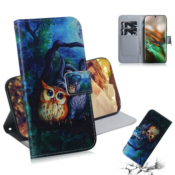 Galaxy Note 10 Wallet Case, Allytech PU Leather Cute Pattern Folio Kicstand Cards Slots Shockproof Full Protective Slim Magnetic Closure Wallet Cases Covers for Samsung Galaxy Note 10, Owl