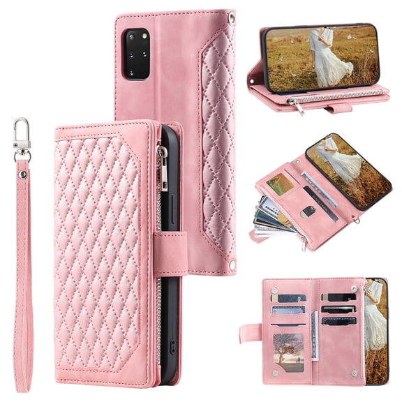 Galaxy Note 10 Wallet Case with Crossbody Strap,Galaxy Note 10 Case with Card Holder, Premium Faux Leather Magnetic Folio Kickstand Cover [Long/Short Strap]  For Samsung Galaxy Note 10,
Rosegold