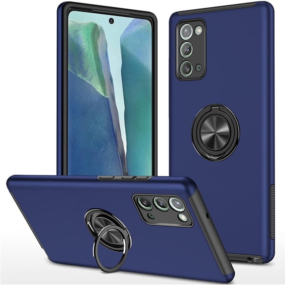 Galaxy Note 20 5G Case for Samsung Note 20 Case Grade Shockproof Built-in Ring Holder Kickstand Car Mount Heavy Duty Protective Case for Galaxy Note 20 Phone Case (Blue)