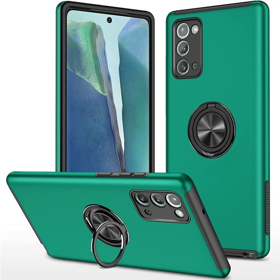 Galaxy Note 20 5G Case for Samsung Note 20 Case Grade Shockproof Built-in Ring Holder Kickstand Car Mount Heavy Duty Protective Case for Galaxy Note 20 Phone Case (Dark Green)