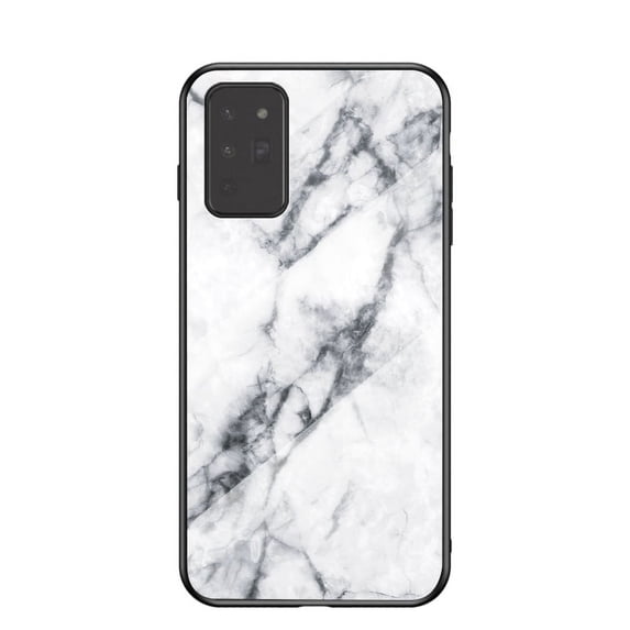Galaxy Note 20 Back Cover, Allytech Tempered Back Cover Case Shock-Absorption Anti-scratch Bumper Wireless Charging Support Case for Samsung Galaxy Note 20, White Marble
