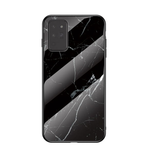 Galaxy Note 20 Back Cover, Allytech Tempered Back Cover Case Shock-Absorption Anti-scratch Bumper Wireless Charging Support Case for Samsung Galaxy Note 20, Black Marble