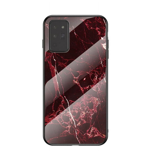 Galaxy Note 20 Back Cover, Allytech Tempered Back Cover Case Shock-Absorption Anti-scratch Bumper Wireless Charging Support Case for Samsung Galaxy Note 20, Red Marble