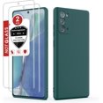 thumbnail image 1 of Galaxy Note 20 Case, (2 Pack) Screen Protector Film with Liquid Silicone Gel Rubber Soft Microfiber Cloth Lining Cushion Shockproof Cover Case for Galaxy Note20 6.7 inch,Green, 1 of 14