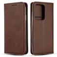 thumbnail image 1 of Galaxy Note 20 Case, Allytech PU Leather Folding Stand Shock-Absorption Credit Cards Slots Wallet Case Drop Protection Bumper TPU Back Cover Case for Samsung Galaxy Note 20, Brown, 1 of 4