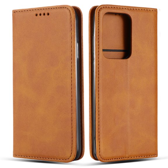 Galaxy Note 20 Case, Allytech PU Leather Folding Stand Shock-Absorption Credit Cards Slots Wallet Case Drop Protection Bumper TPU Back Cover Case for Samsung Galaxy Note 20, Orange