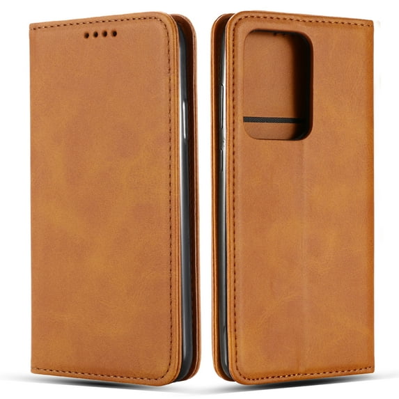 Galaxy Note 20 Case, Allytech PU Leather Folding Stand Shock-Absorption Credit Cards Slots Wallet Case Drop Protection Bumper TPU Back Cover Case for Samsung Galaxy Note 20, Orange