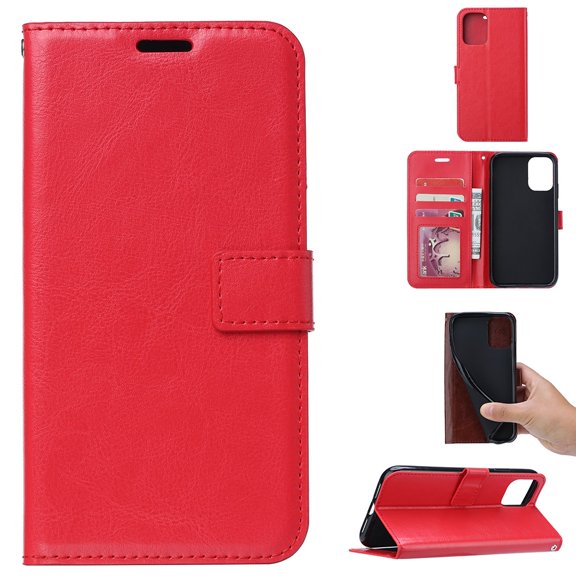 Galaxy Note 20 Case, Allytech Premium PU Leather Stand Credit Cards Slots Wallet Case Folio Flip Cover TPU Inner Shockproof Mangetic Closure Retro Case for Samsung Galaxy Note 20,Red