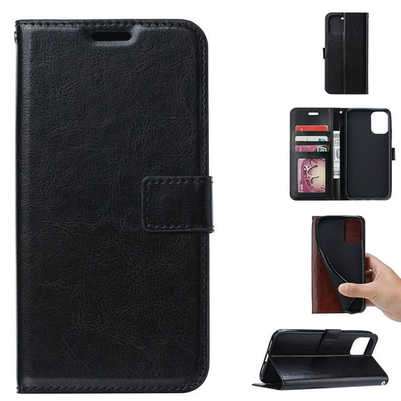 Galaxy Note 20 Case, Allytech Premium PU Leather Stand Credit Cards Slots Wallet Case Folio Flip Cover TPU Inner Shockproof Mangetic Closure Retro Case for Samsung Galaxy Note 20,Black