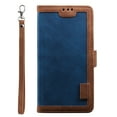 thumbnail image 1 of Galaxy Note 20 Case, Allytech Retro PU Leather Folio Flip Cover with Cards Slots Folding Stand Full Protection Bumper Hand Wrist Strap Defender TPU Back Cover for Samsung Galaxy Note 20, Blue, 1 of 1