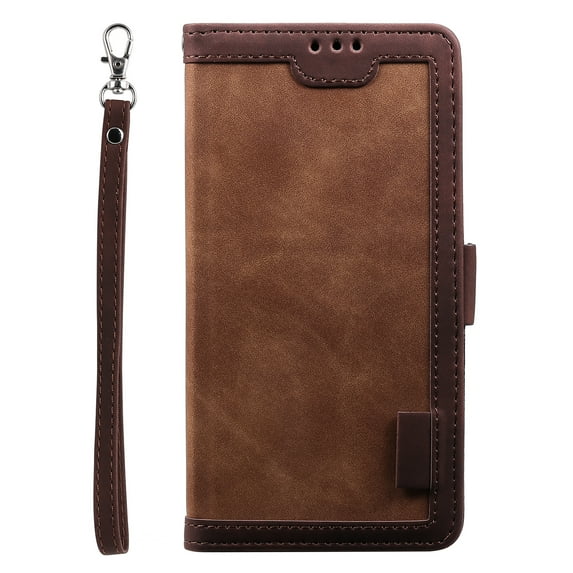 Galaxy Note 20 Case, Allytech Retro PU Leather Folio Flip Cover with Cards Slots Folding Stand Full Protection Bumper Hand Wrist Strap Defender TPU Back Cover for Samsung Galaxy Note 20, Brown