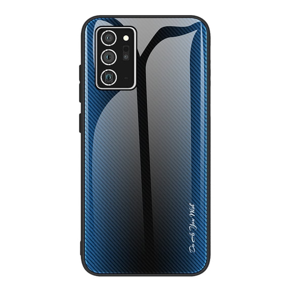 Galaxy Note 20 Case, Allytech TPU+Tempered Glass Back Cover Shock-absoption Anti-scratch Wireless Charging Support Back Cover Case for Samsung Galaxy Note 20, Blue