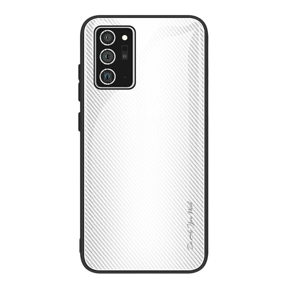 Galaxy Note 20 Case, Allytech TPU+Tempered Glass Back Cover Shock-absoption Anti-scratch Wireless Charging Support Back Cover Case for Samsung Galaxy Note 20, White