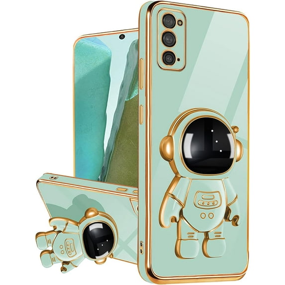 Galaxy Note 20 Case for Astronaut Stand, Designed for 6D Electroplated Galaxy Note 20 4G/5G Phone Case,Soft TPU Protective Shockproof Flexible Samsung Galaxy Note 20 Case 6.7 inch,Mint