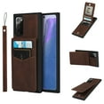 thumbnail image 1 of Galaxy Note 20 Case with Lanyard, Allytech Premium PU Leather Anti-Scratch Wallet Case with 6 Card Holders Magnetic Lock Flip Kickstand Case for Samsung Galaxy Note 20 6.7 inch 2020, Brown, 1 of 1