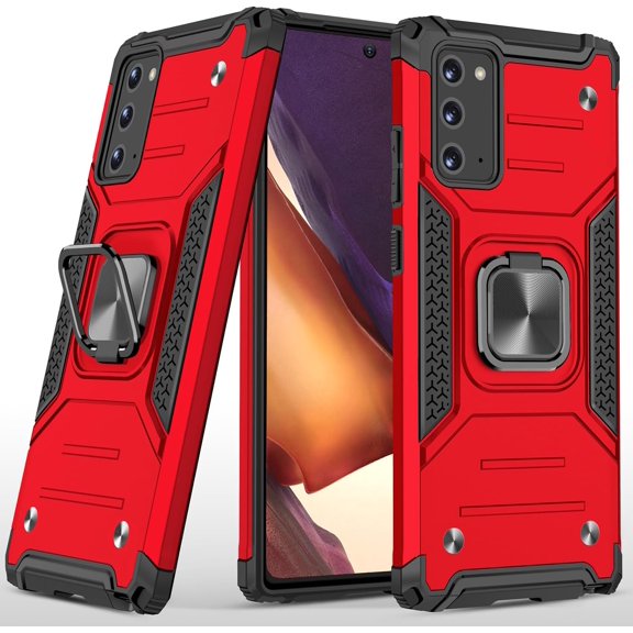 Galaxy Note 20 Case Military Grade Built-in Kickstand Case with Stand Holster  Heavy Duty Shockproof Cover Protective Case for Samsung Galaxy Note 20 Phone Case for Men Women (Red)