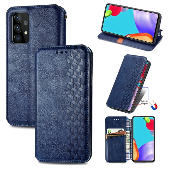 Galaxy Note 20 Case, PU Leather TPU Wallet Cover with Card Holder Kickstand Hidden Magnetic Adsorption Shockproof Flip Folio Cell Phone Case for Samsung Galaxy Note 20 6.7 inch 2020, Blue