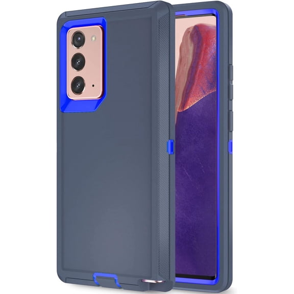 Galaxy Note 20 Case for Samsung Galaxy Note 20 Case Drop Shockproof Heavy Duty Rugged 3 in 1 Protection Cover for Galaxy Note 20 Phone Case (Navy+Blue)