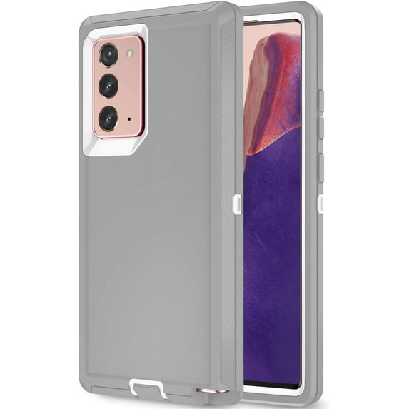Galaxy Note 20 Case for Samsung Galaxy Note 20 Case Military Drop Shockproof Heavy Duty Rugged 3 in 1 Protection Cover for Galaxy Note 20 Phone Case (Grey+White)