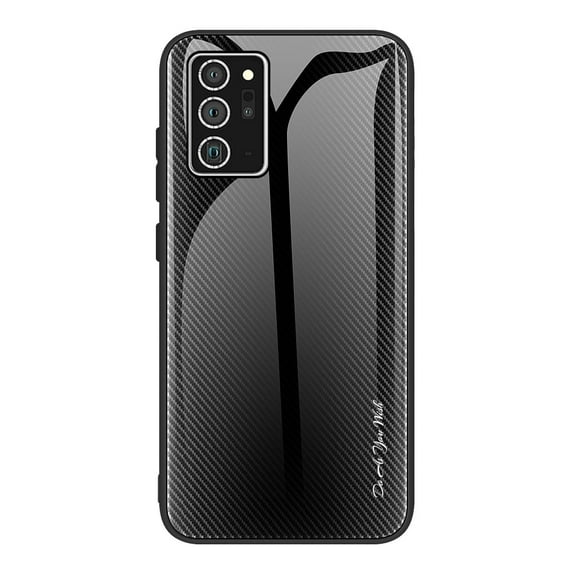 Galaxy Note 20 Case, TPU+Tempered Glass Back Cover Shock-absoption Anti-scratch Wireless Charging Support Back Cover Case for Samsung Galaxy Note 20, Black