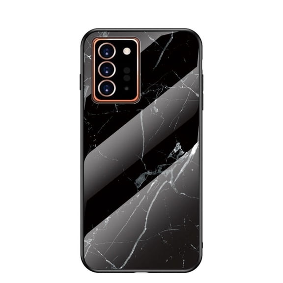 Galaxy Note 20 Ultra Back Cover, Allytech Tempered Back Cover Case Shock-Absorption Anti-scratch Bumper Wireless Charging Support Case for Samsung Galaxy Note 20 Ultra, Black Marble