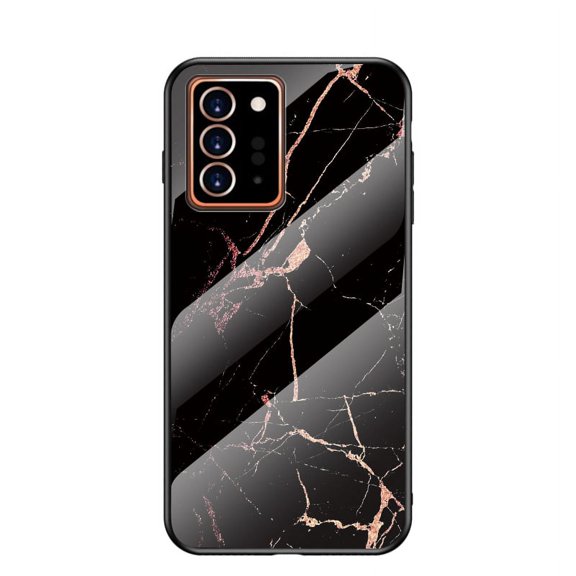 Galaxy Note 20 Ultra Back Cover, Allytech Tempered Back Cover Case Shock-Absorption Anti-scratch Bumper Wireless Charging Support Case for Samsung Galaxy Note 20 Ultra, Gold Marble