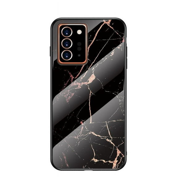 Galaxy Note 20 Ultra Back Cover, Allytech Tempered Back Cover Case Shock-Absorption Anti-scratch Bumper Wireless Charging Support Case for Samsung Galaxy Note 20 Ultra, Gold Marble
