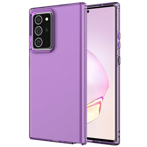 Galaxy Note 20 Ultra Case (6.9-inch), Slim Fit Clear TPU Bumper Shockproof Drop Protection Anti-scratch Wireless Charging Support Case Cover for Samsung Galaxy Note 20 Ultra, Purple