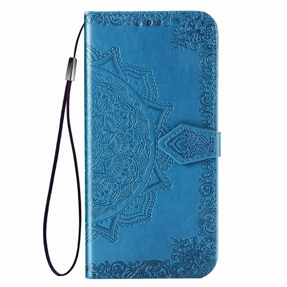 Galaxy Note 20 Ultra Case, Alltyech PU Leather Mandala Embossed Folding Stand Anti-scratch Folio Flip Credit Cards Slots Wallet Case Cover For Samsung Galaxy Note 20 Ultra, Blue