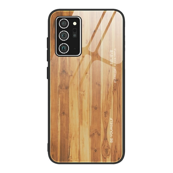 Galaxy Note 20 Ultra Case Cover, Allytech Wooden Texture Silicone Frame Tempered Glass Anti-scratch Wireless Charing Support Back Cover for Samsung Galaxy Note 20 Ultra