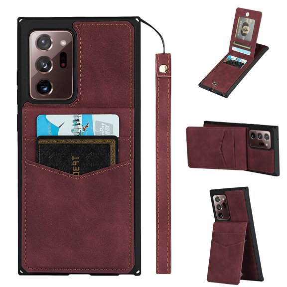 Galaxy Note 20 Ultra Case with Lanyard, Allytech Premium PU Leather Anti-Scratch Wallet Case with 6 Card Holders Magnetic Lock Flip Kickstand Case for Samsung Note 20 Ultra 6.9 inch 2020, Red