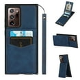 thumbnail image 1 of Galaxy Note 20 Ultra Case with Lanyard, Allytech Premium PU Leather Anti-Scratch Wallet Case with 6 Card Holders Magnetic Lock Flip Kickstand Case for Samsung Note 20 Ultra 6.9 inch 2020, Blue, 1 of 1