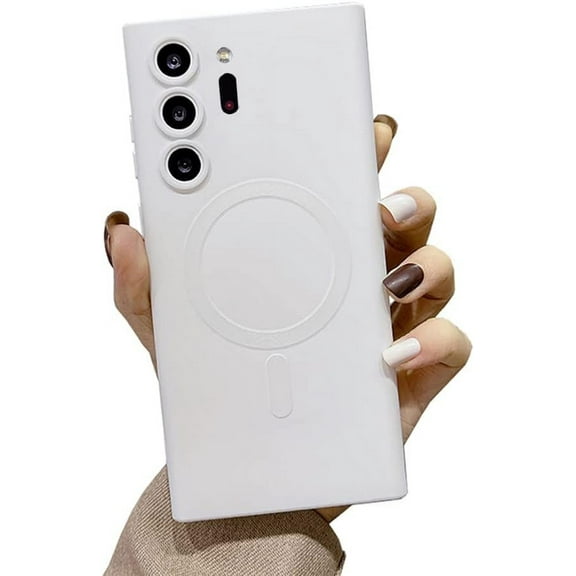 Galaxy Note 20 Ultra Case Magnetic [Support Magsafe Charger] Wireless Anti-Scratch Shockproof Full Camera Protection Slim Silicon Phone Cover Case for Samsung Galaxy Note 20 Ultra 6.9"-White