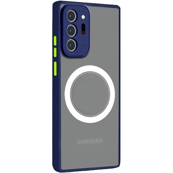 Galaxy Note 20 Ultra Case Magnetic [Support Magsafe Charger] Wireless Anti-Scratch Shockproof Matte Clear Camera Protection Slim Phone Cover Case for Samsung Galaxy Note 20 Ultra-Blue