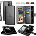 thumbnail image 1 of Galaxy Note 20 Ultra Case, Samsung Galaxy Note 20 Ultra Wallet Case, Takfox PU Leather Case Cash ID Credit Card Slots Holder Flip Phone Case Kickstand Detachable Magnetic Hard Cases & Strap, Black, 1 of 7