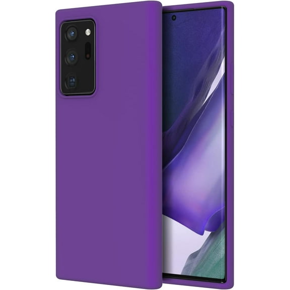 Galaxy Note 20 Ultra Case, Samsung Note 20 Ultra Case Liquid Silicone Case Dual Layer Hybrid Hard PC Soft Silicone Gel Rubber Bumper Slim Fit Shockproof Protective Phone Case, Purple