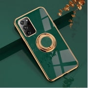 for Galaxy Note 20 Ultra Ring Holder Case Sparkle Plating Case for Women 360 Rotation Kickstand Support Car Mount Shockproof Bumper TPU Cover Case for Samsung Galaxy Note 20 Ultra 5G-Green