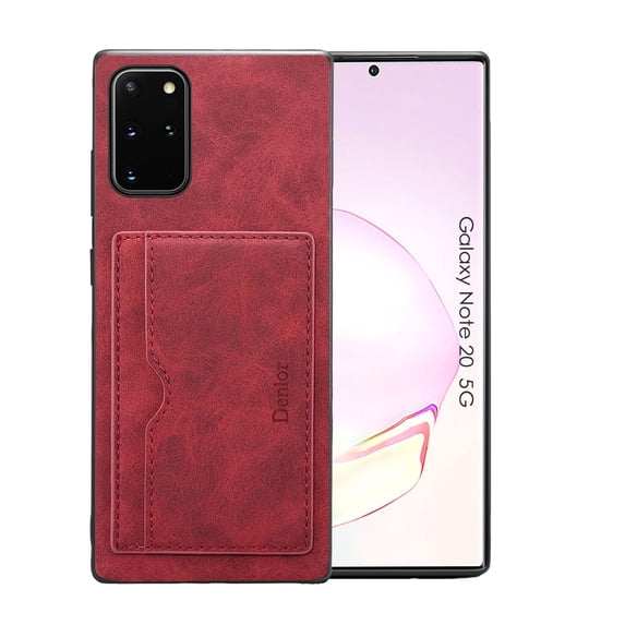 Galaxy Note 20 Ultra Wallet Case, Allytech PU Leather Slim Shell Back Cover Credit Cards Holder Kickstand Anti-scratch Shockproof Anti-slip Wallet Case Cover for Samsung Galaxy Note 20 Ultra, Red