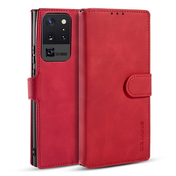 Galaxy Note 20 Ultra Wallet Case, Allytech Premium PU Leather Folding Stand Folio Flip Magnetic Closure Wireless Charging Support Retro Book Cover for Samsung Galaxy Note 20 Ultra, Red