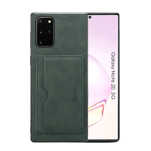 Galaxy Note 20 Wallet Case, Allytech PU Leather Slim Shell Back Cover Credit Cards Holder Kickstand Anti-scratch Shockproof Anti-slip Wallet Case Cover for Samsung Galaxy Note 20, Green